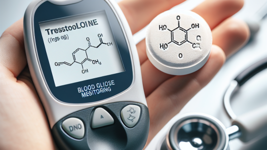 Blood glucose monitoring with trestolone