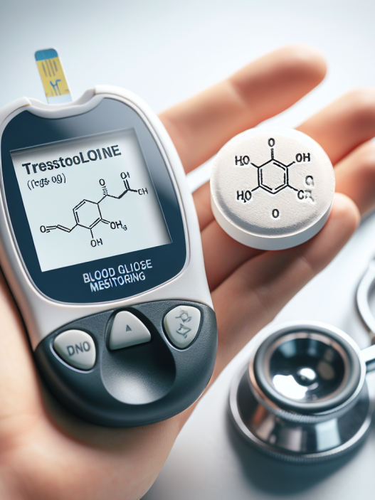 Blood glucose monitoring with trestolone